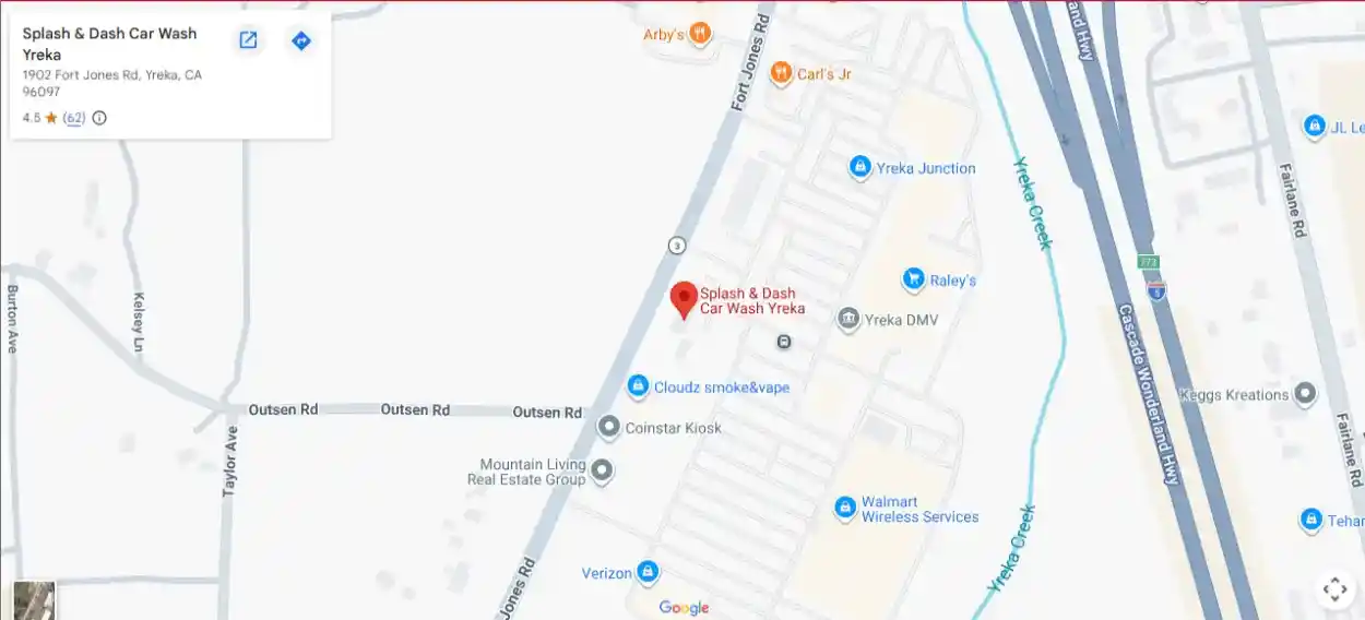 Map showing location of Splash & Dash Car Wash in Yreka, CA